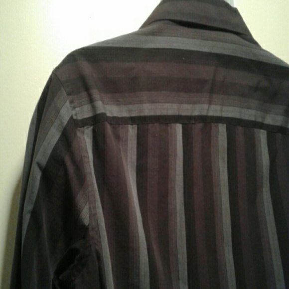 Perry Ellis men's button down shirt purple stripe - Picture 6 of 8